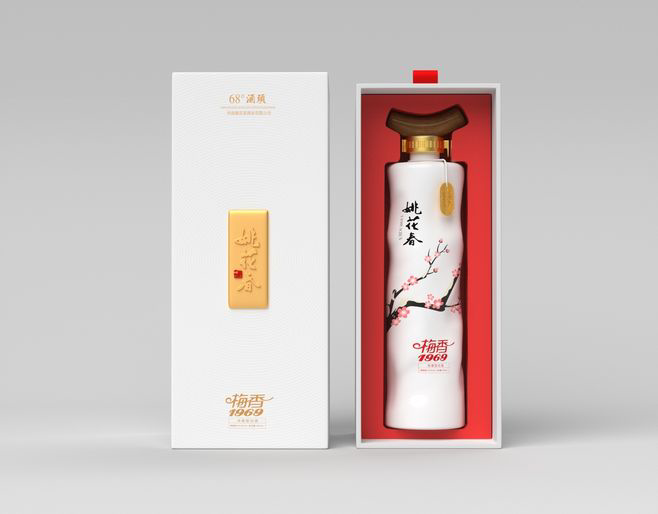 1斤陶瓷酒瓶空酒罐白底桃花創(chuàng)意酒瓶